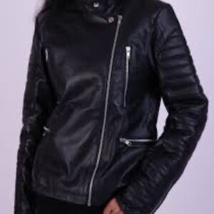 Zara Basic Women's Black Faux Leather Jacket